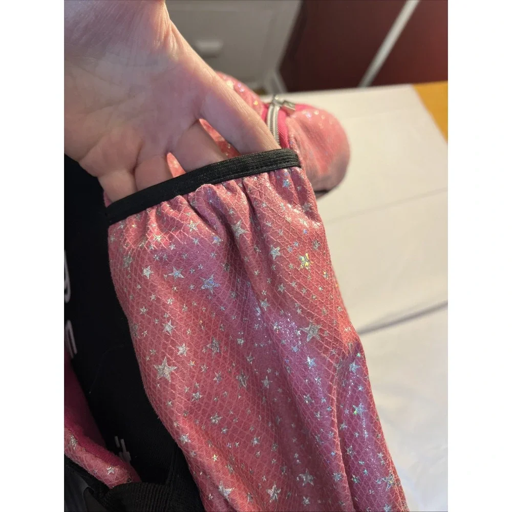 Justice Backpack Pink Silver Pencil Case Pouch Keychain Stars No Lunchbox